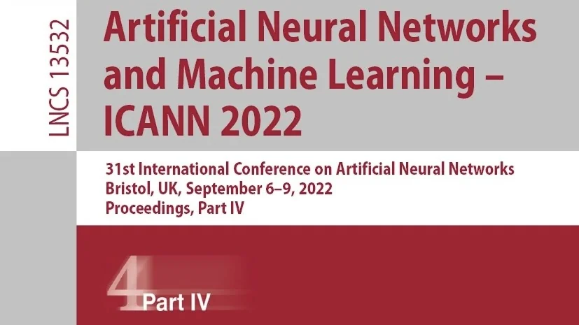 Front cover of ICANN 2022 Proceedings featuring the research paper